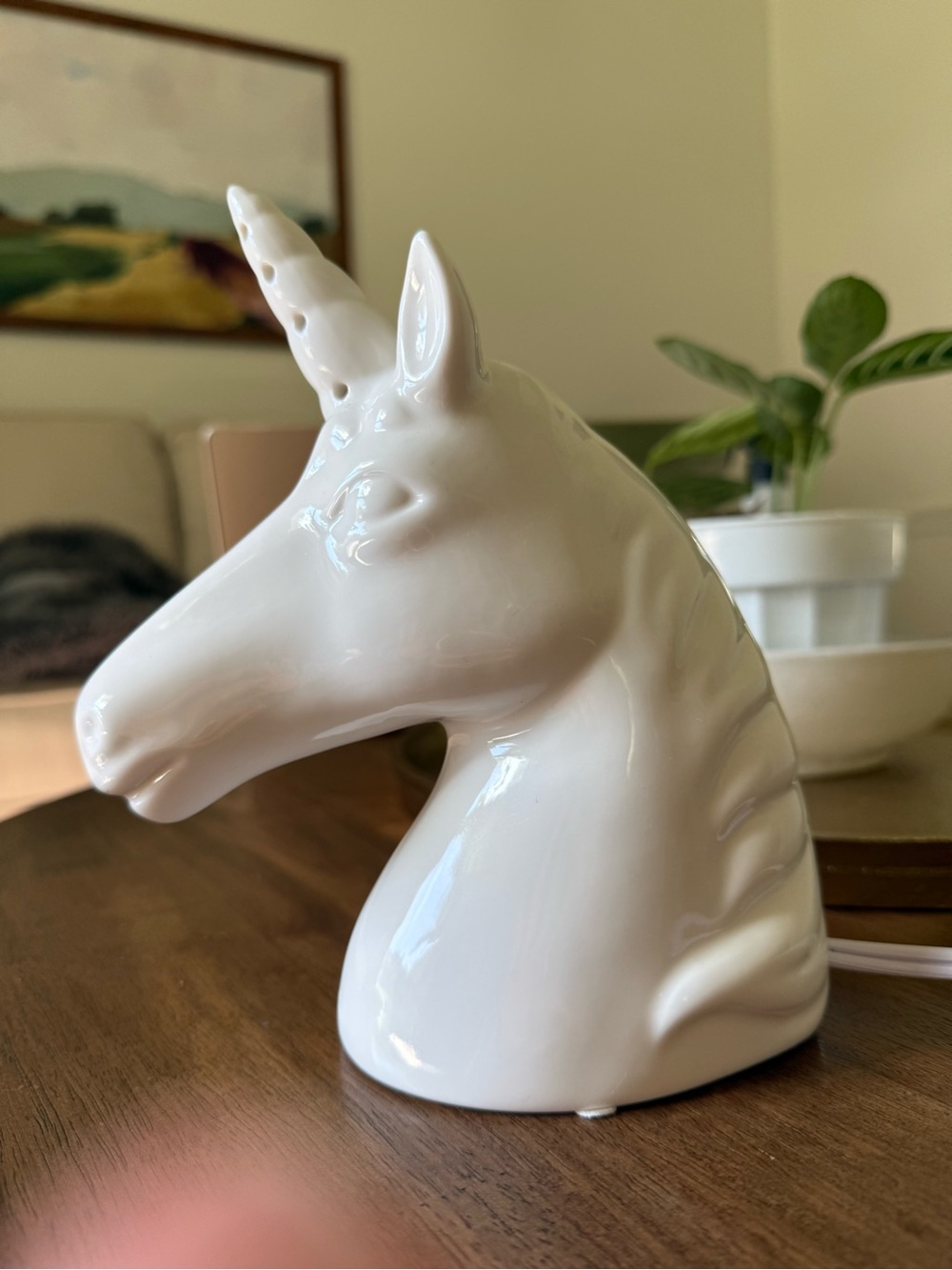 White Ceramic Unicorn Night Light